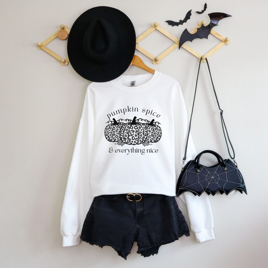 Cozy Fall Sweatshirt | Leopard Pumpkin Sweater | Aesthetic Pumpkin Spice | Cute Autumn Vibes | Halloween Sweater